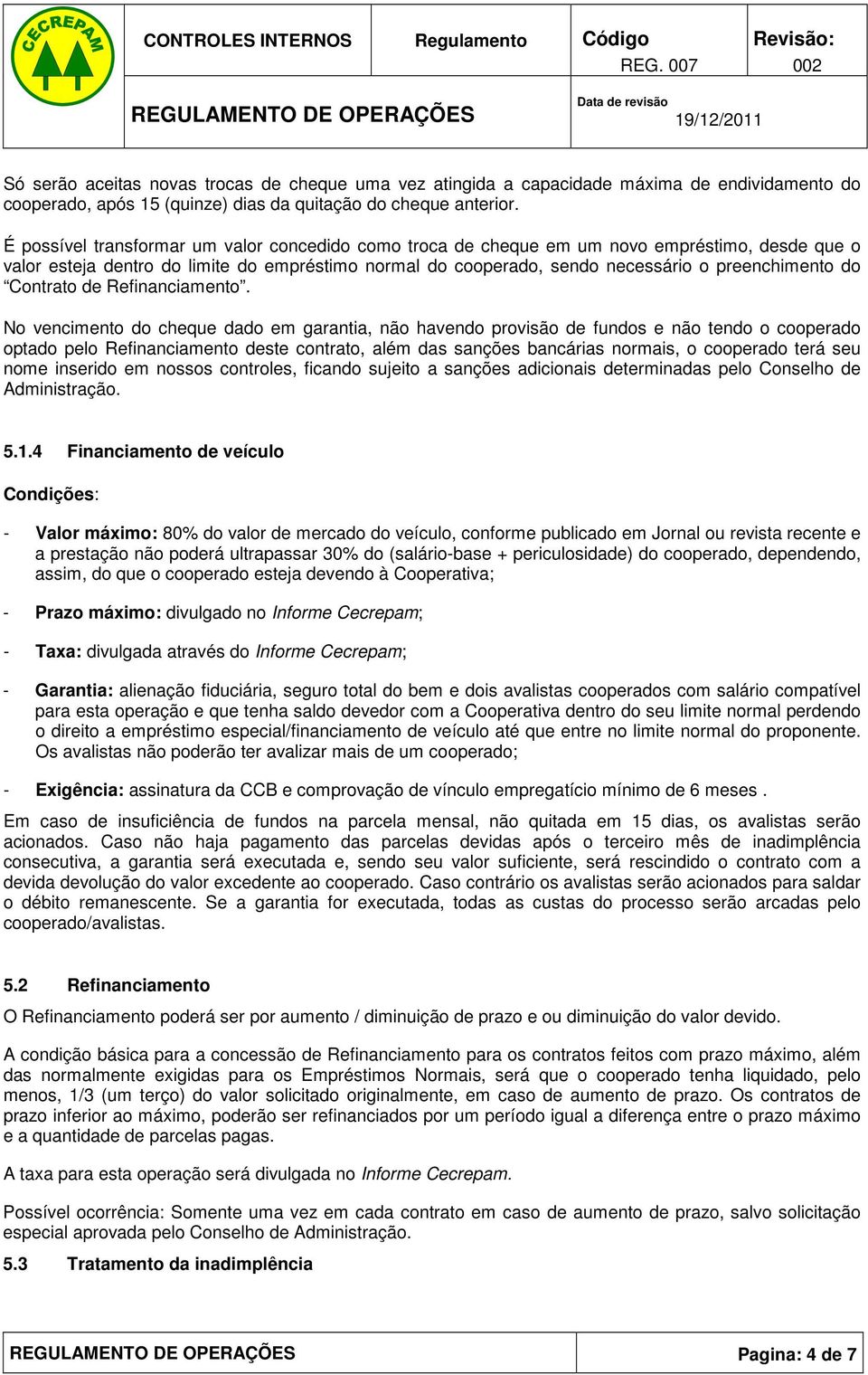 Contrato de Refinanciamento.