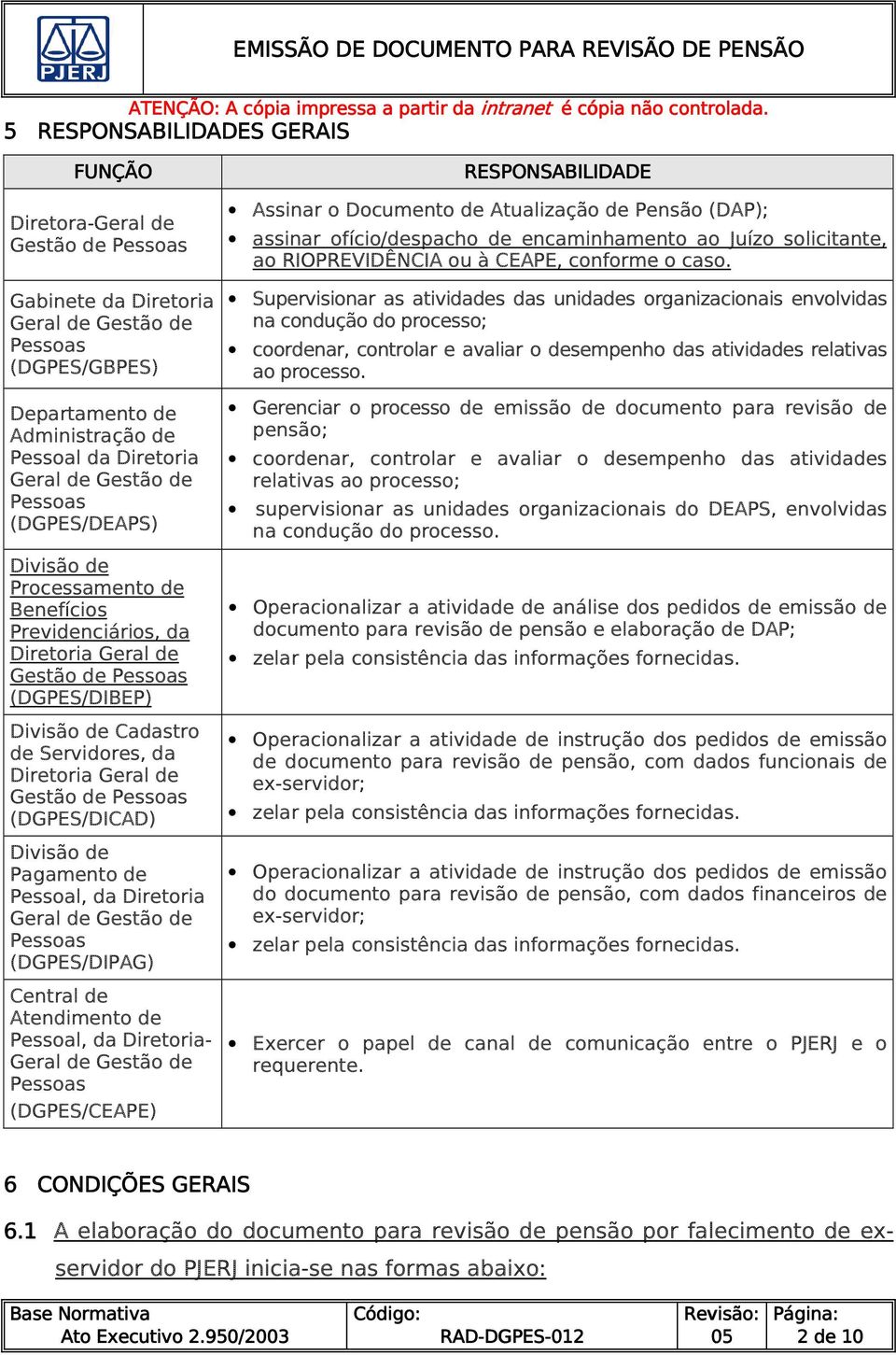 Gestão de Pessoas (DGPES/DICAD) Divisão de Pagamento de Pessoal, da Diretoria Geral de Gestão de Pessoas (DGPES/DIPAG) Central de Atendimento de Pessoal, da Diretoria- Geral de Gestão de Pessoas