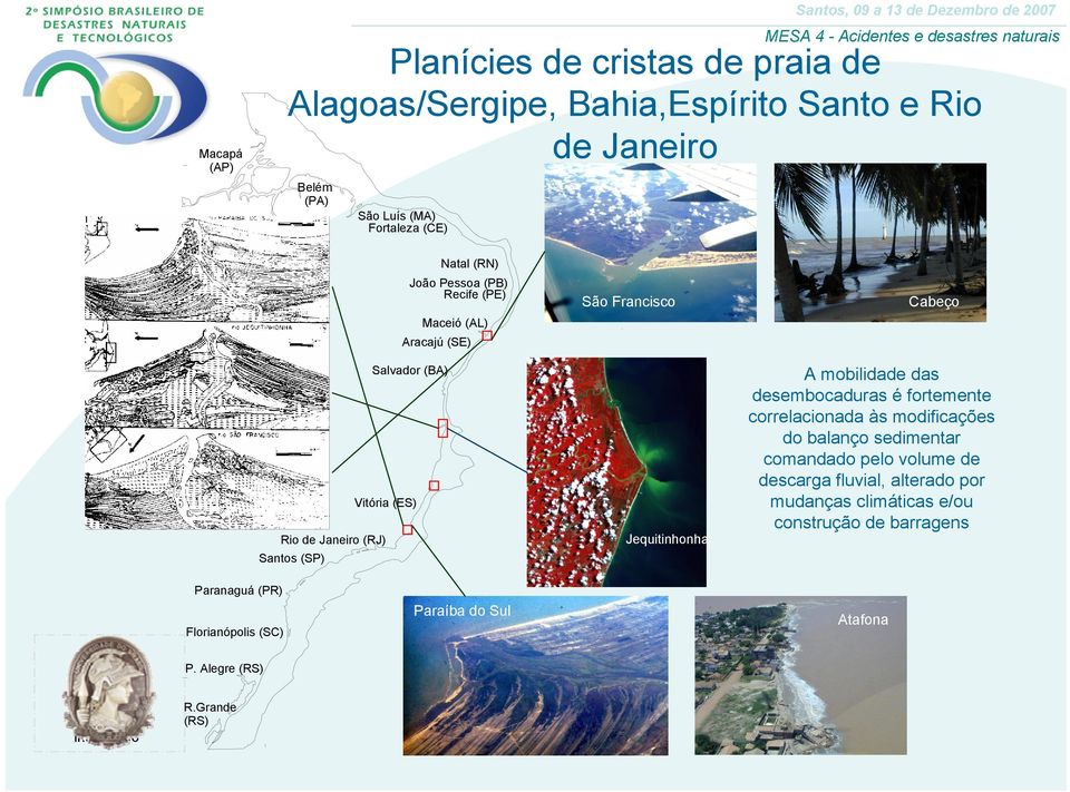 Francisco Jequitinhonha Cabeço A mobilidade das desembocaduras é fortemente correlacionada às modificações do balanço sedimentar comandado pelo volume de