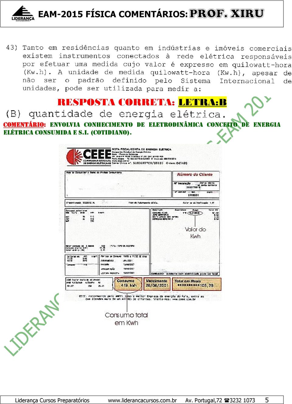 elétrica consumida e s.i. (cotidiano).