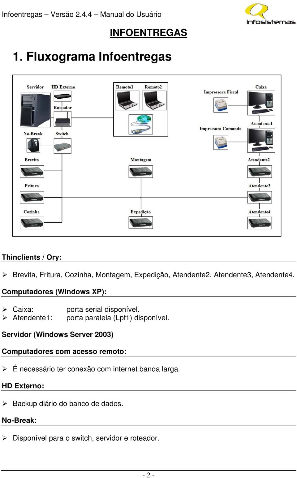 Atendente4. Computadores (Windows XP): Caixa: Atendente1: porta serial disponível. porta paralela (Lpt1) disponível.