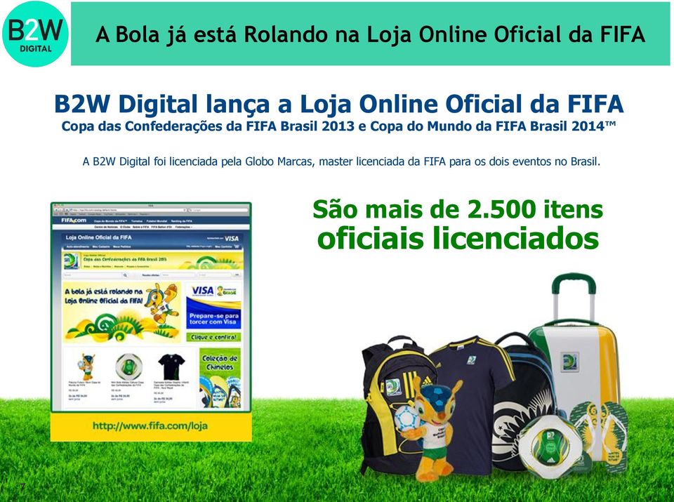 da FIFA Brasil 2014 A B2W Digital foi licenciada pela Globo Marcas, master