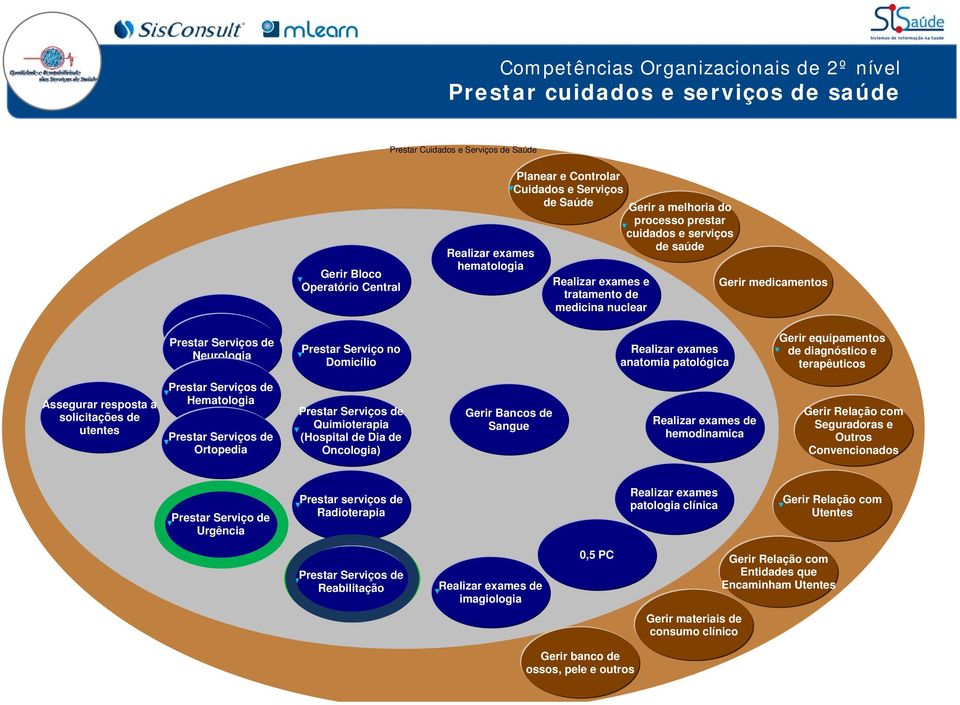 Prestar Serviço no Domicílio Realizar exames anatomia patológica Gerir equipamentos de diagnóstico e terapêuticos Assegurar resposta a solicitações de utentes Prestar Serviços de Hematologia Prestar