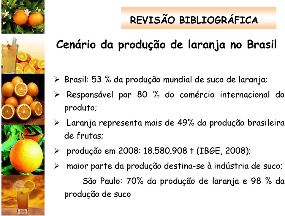 de 49% da produção brasileira de frutas; produção em 2008: 18.580.