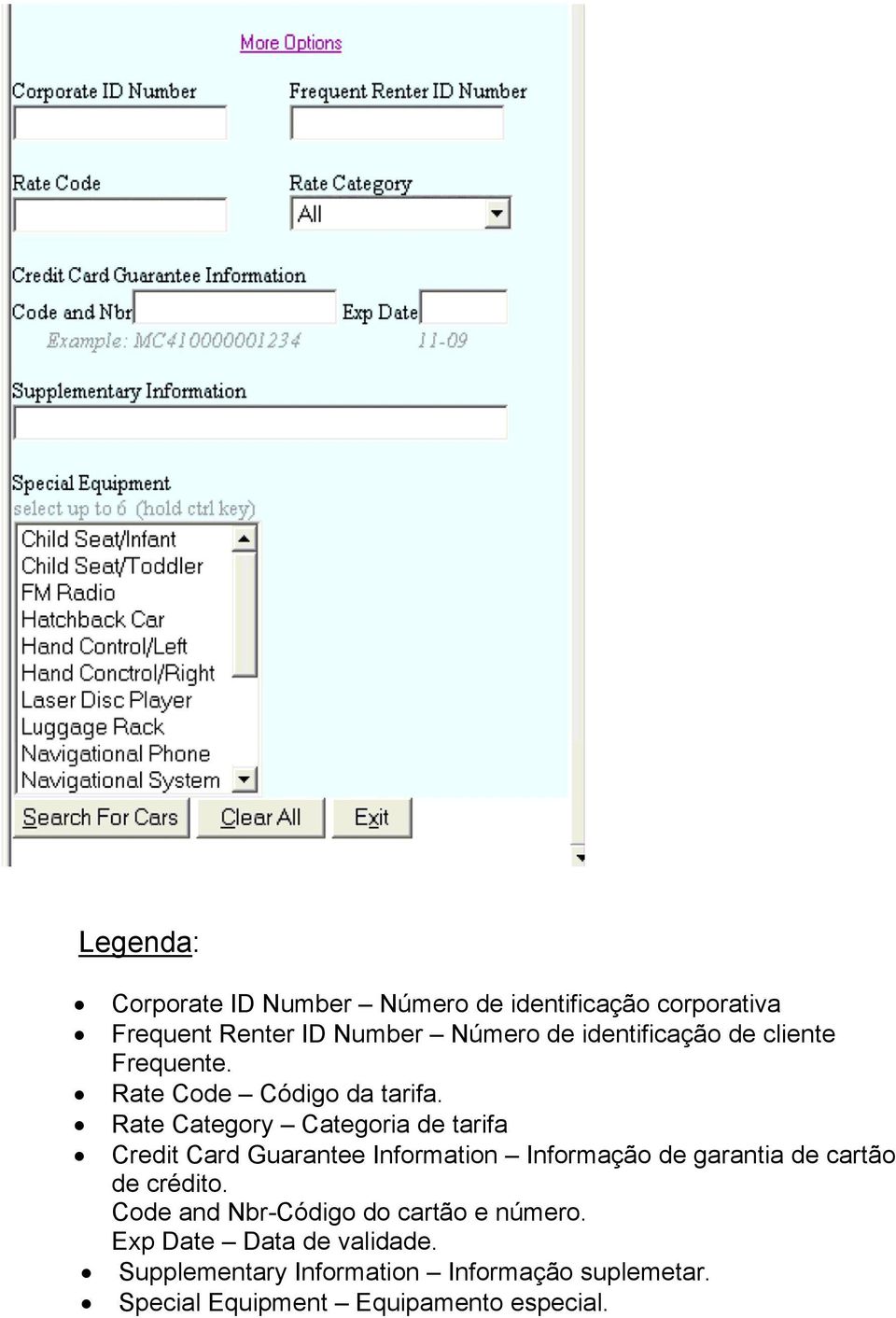 Rate Category Categoria de tarifa Credit Card Guarantee Information Informação de garantia de cartão de