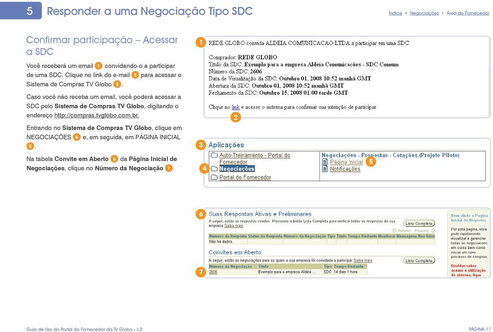 Caso você não receba um email, você poderá acessar a SDC pelo Sistema de Compras TV Globo, digitando o endereço http://compras.tvglobo.