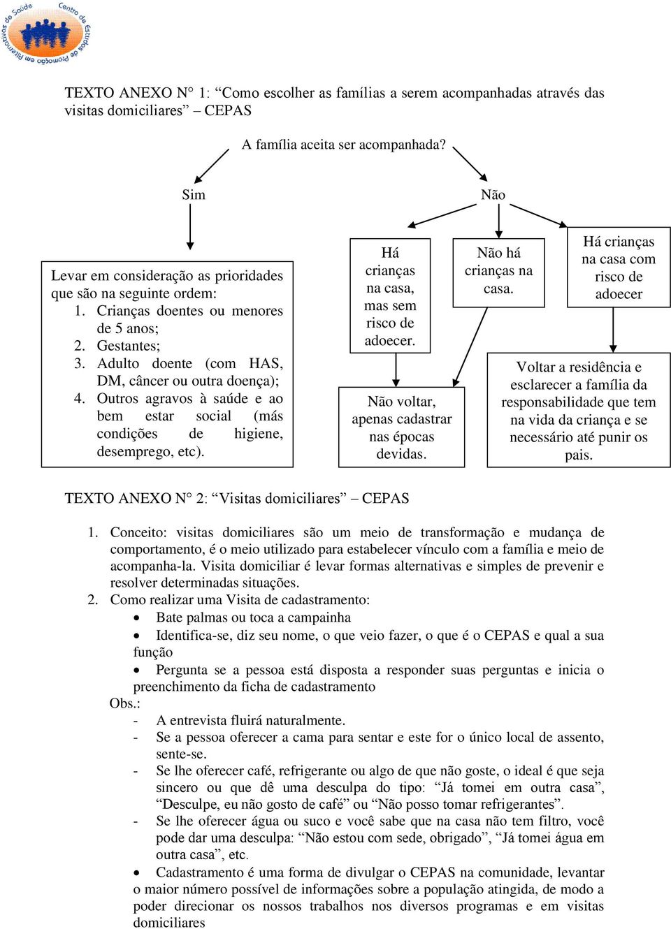 Outros agravos à saúde e ao bem estar social (más condições de higiene, desemprego, etc). Há crianças na casa, mas sem risco de adoecer. voltar, apenas cadastrar nas épocas devidas.