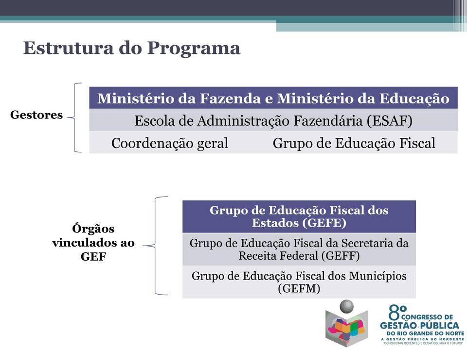 Fiscal Órgãos vinculados ao GEF Grupo de Educação Fiscal dos Estados (GEFE) Grupo de