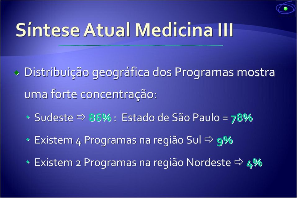 de São Paulo = 78% Existem 4 Programas na