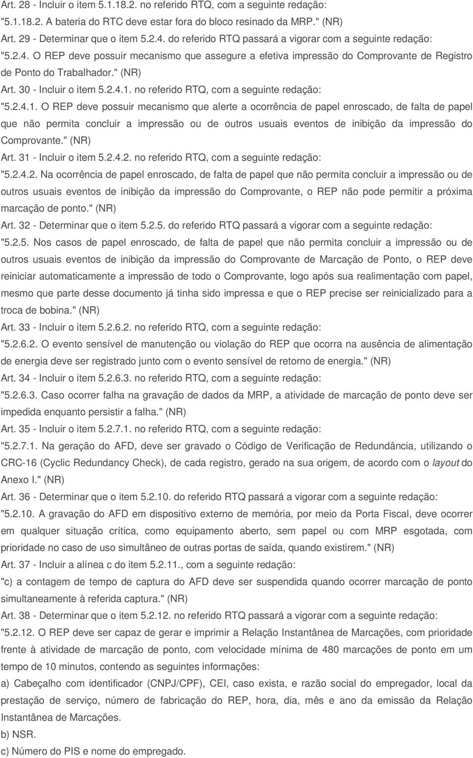 30 - Incluir o item 5.2.4.1.