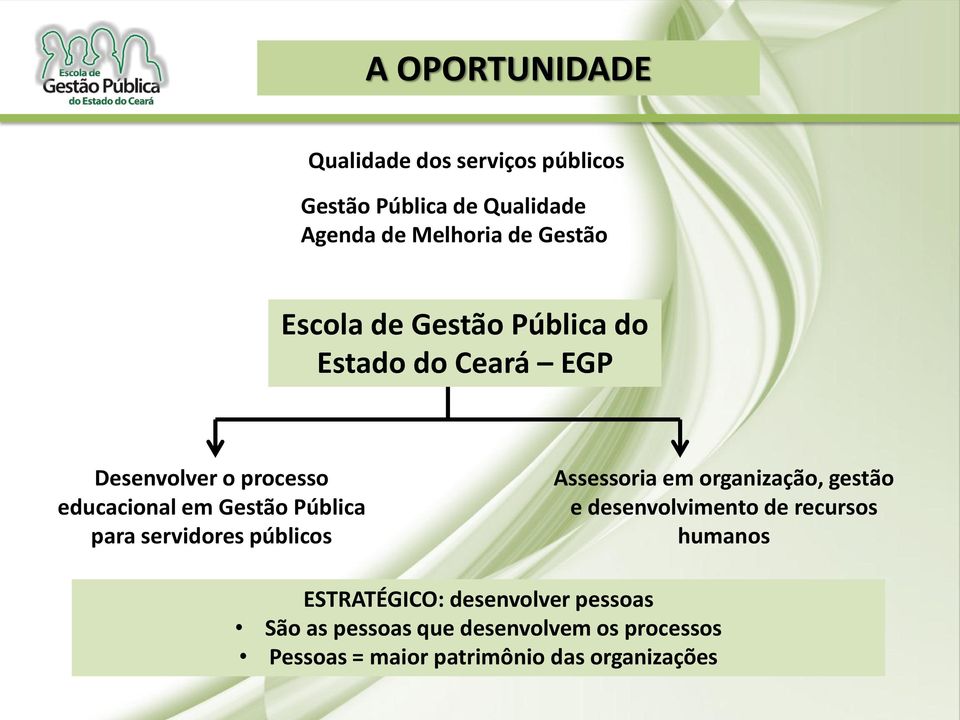 servidores públicos Assessoria em organização, gestão e desenvolvimento de recursos humanos ESTRATÉGICO: