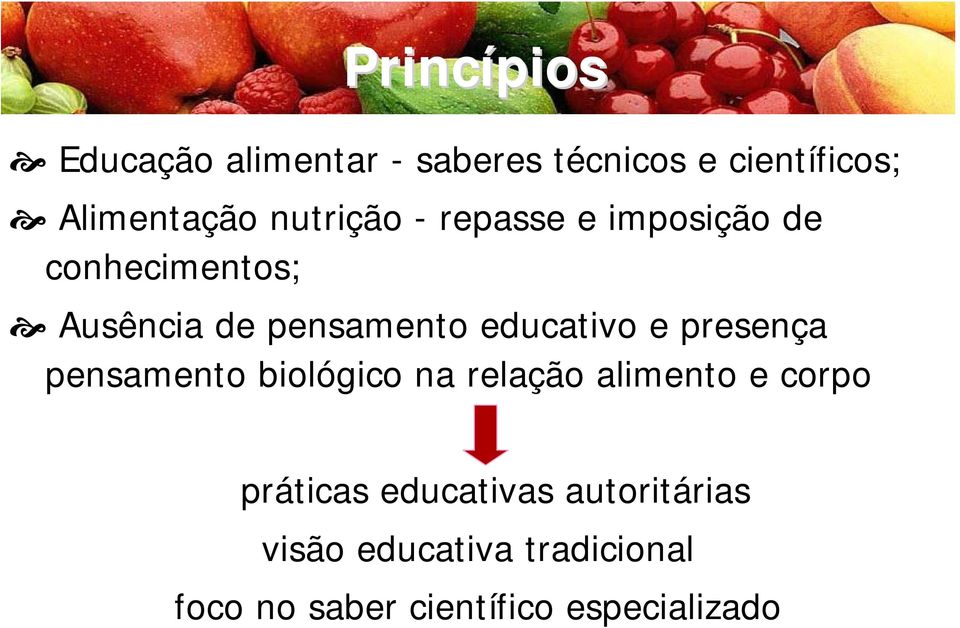 educativo e presença pensamento biológico na relação alimento e corpo práticas