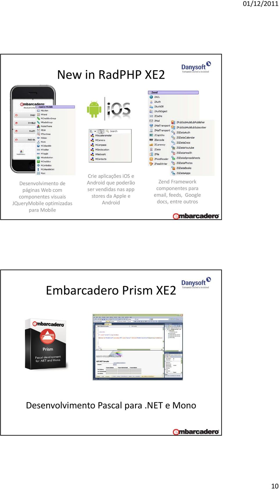 vendidas nas app stores da Apple e Android Zend Framework componentes para email,