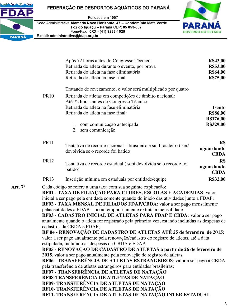 com comunicação antecipada 2. sem comunicação R$43,00 R$53,00 R$64,00 R$75,00 Isento R$86,00 R$176,00 R$329,00 Art.