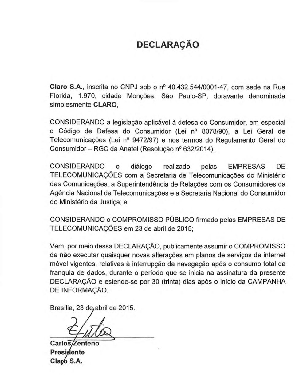 Lei Geral de Telecomunicações (Lei n 9472/97) e nos termos do Regulamento Geral do Consumidor RGC da Anatel (Resolução n 632/2014); CONSIDERANDO o diálogo realizado pelas EMPRESAS DE TELECOMUNICAÇÕES