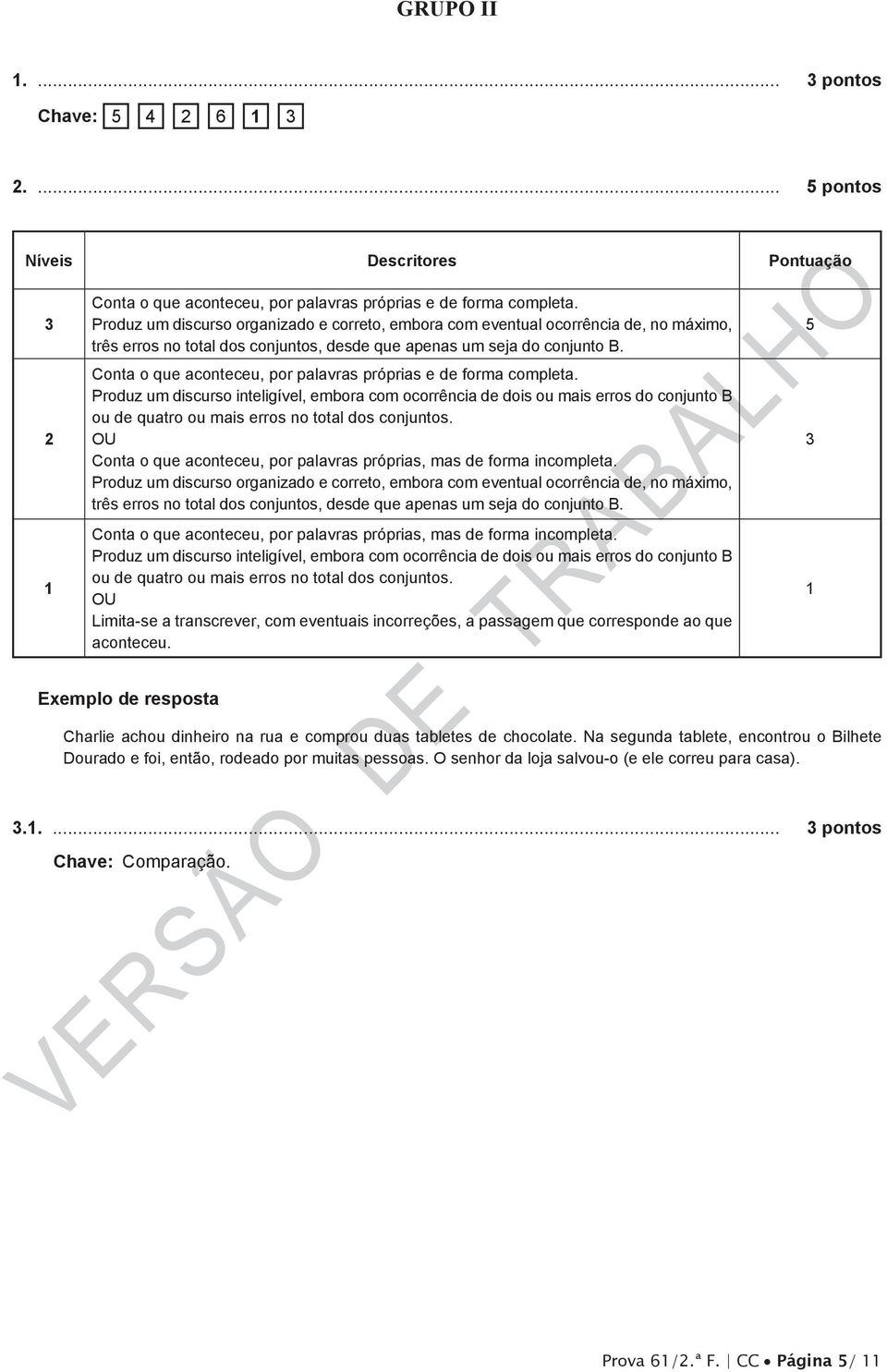 Conta o que aconteceu, por palavras próprias, mas de forma incompleta. imita-se a transcrever, com eventuais incorreções, a passagem que corresponde ao que aconteceu.