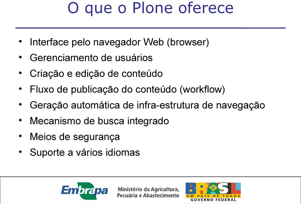 publicação do conteúdo (workflow) Geração automática de