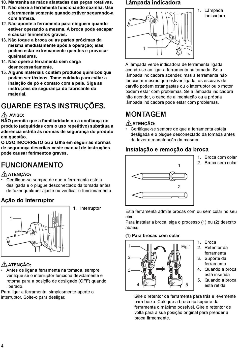 Martelo Demolidor HM1801 HM1810 MANUAL DE INSTRUÇÕES DUPLA ISOLAÇÃO - PDF  Free Download