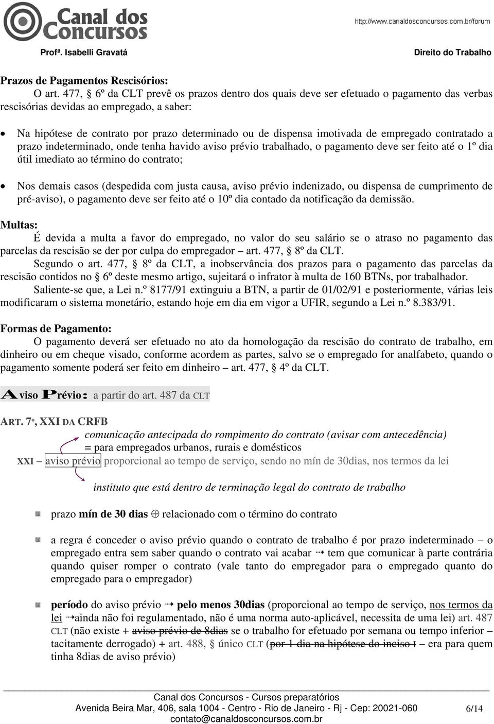 imotivada de empregado contratado a prazo indeterminado, onde tenha havido aviso prévio trabalhado, o pagamento deve ser feito até o 1º dia útil imediato ao término do contrato; Nos demais casos