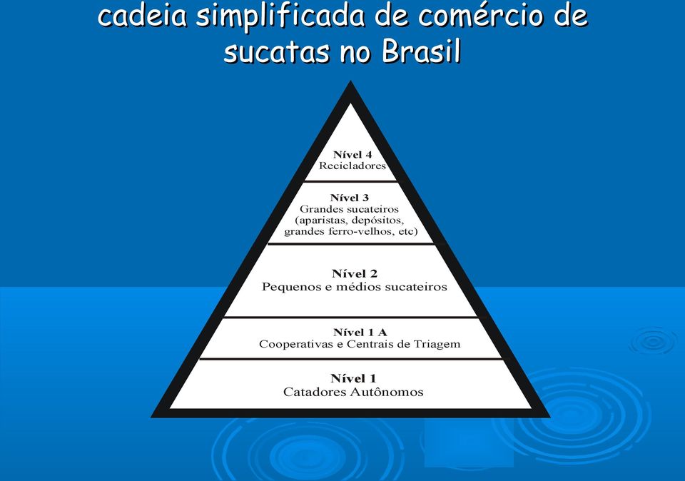 grandes ferro-velhos, etc) Nível 2 Pequenos e médios sucateiros