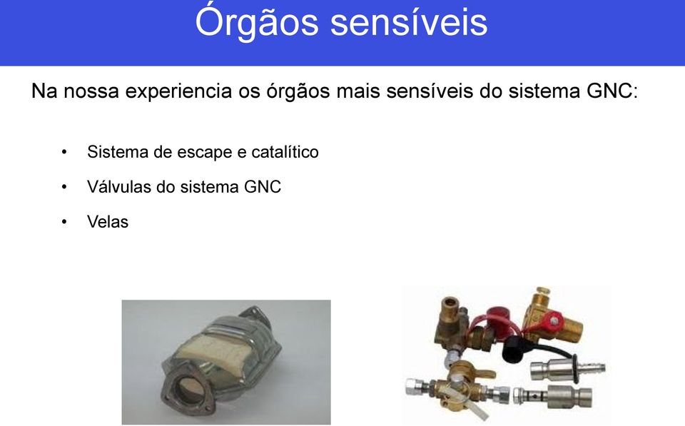 sensíveis do sistema GNC: Sistema