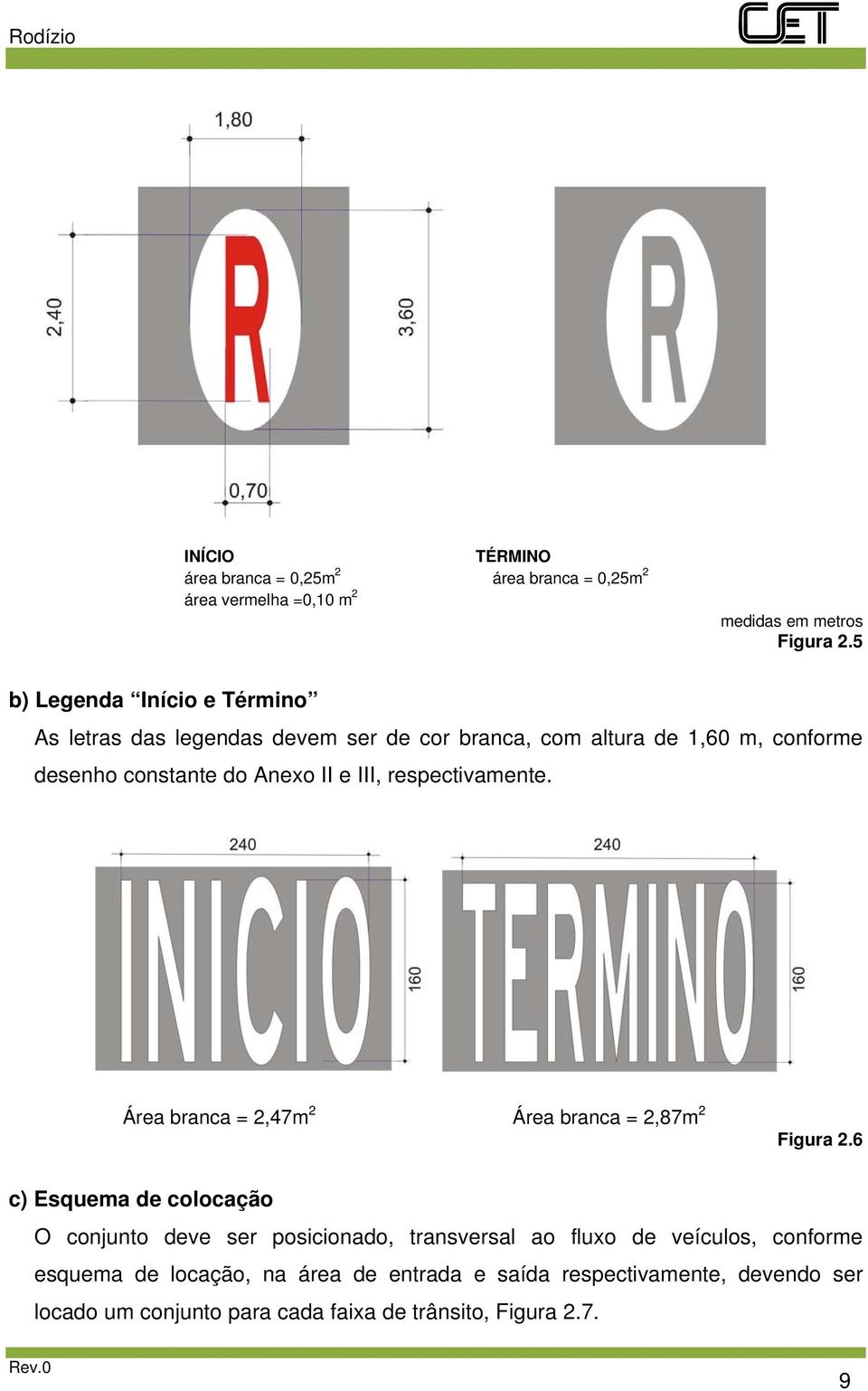 III, respectivamente. Área branca = 2,47m 2 Área branca = 2,87m 2 Figura 2.