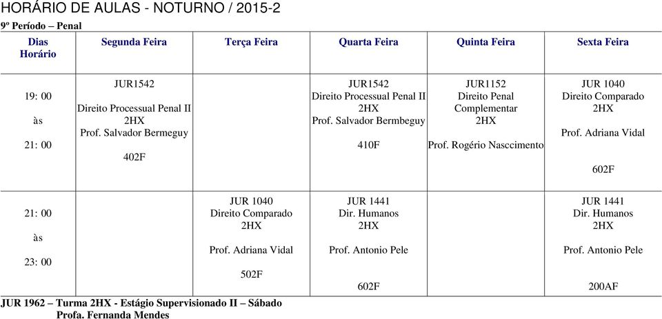 Salvador Bermbeguy 410F JUR1152 Direito Penal Complementar Prof.