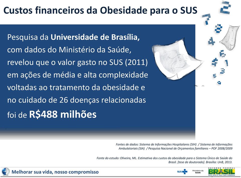 dados: Sistema de Informações Hospitalares (SIH) / Sistema de Informações Ambulatoriais (SIA) / Pesquisa Nacional de Orçamentos familiares POF 2008/2009