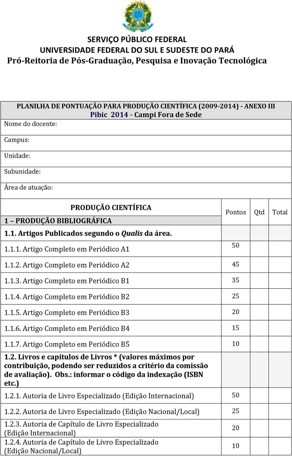 Artigo Completo em Periódico B1 35 1.1.4. Artigo Completo em Periódico B2 25 1.1.5. Artigo Completo em Periódico B3 20 1.1.6. Artigo Completo em Periódico B4 15 1.1.7.