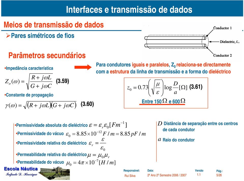 73 log [ Ω] ε a Entre 150 Ω e 600Ω (3.