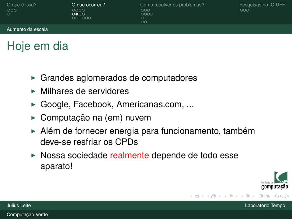 .. Computação na (em) nuvem Além de fornecer energia para