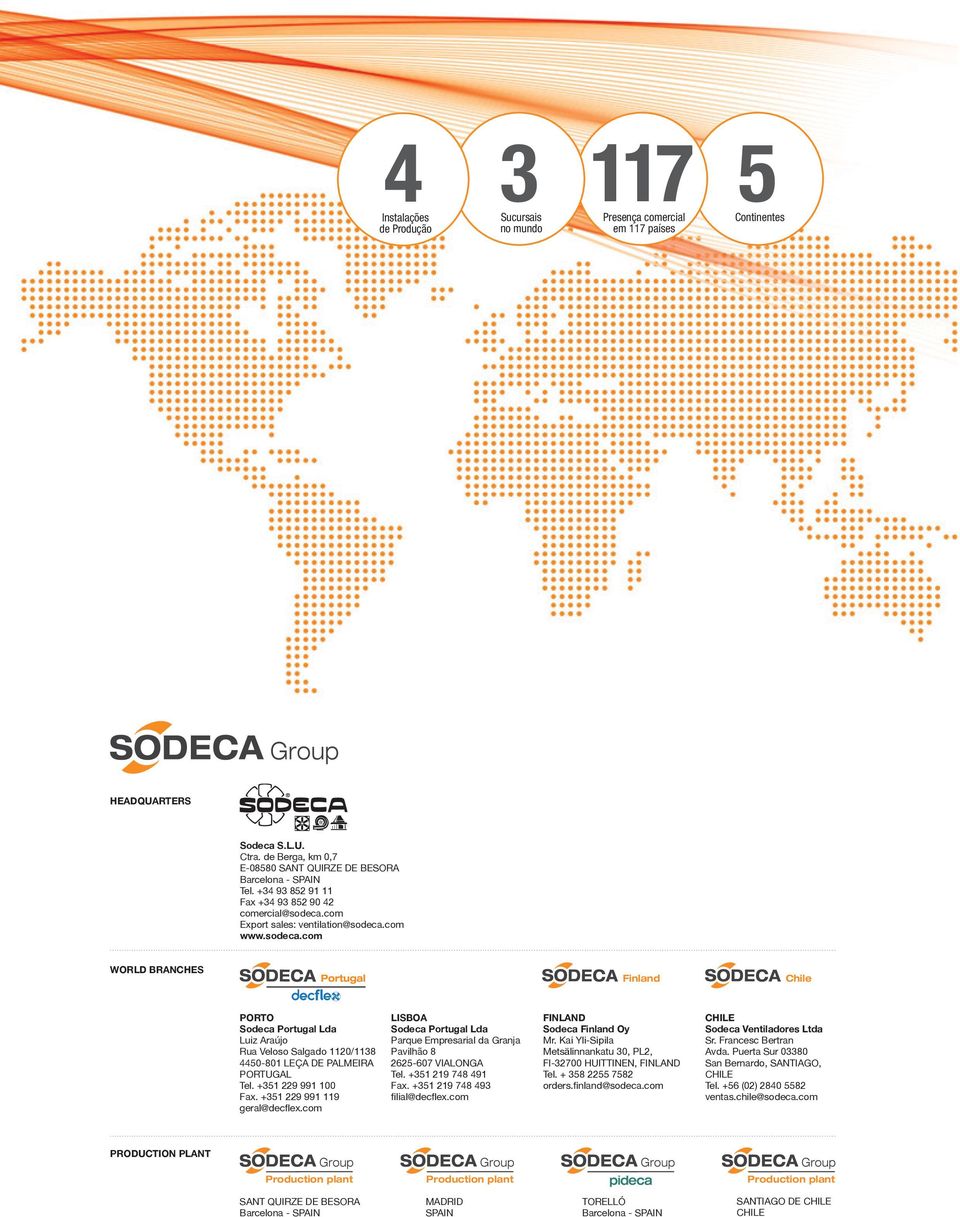 +351 229 991 100 Fax. +351 229 991 119 geral@decflex.com LISBOA Sodeca Portugal Lda Parque Empresarial da Granja Pavilhão 8 2625-607 VIALONGA Tel. +351 219 748 491 Fax.