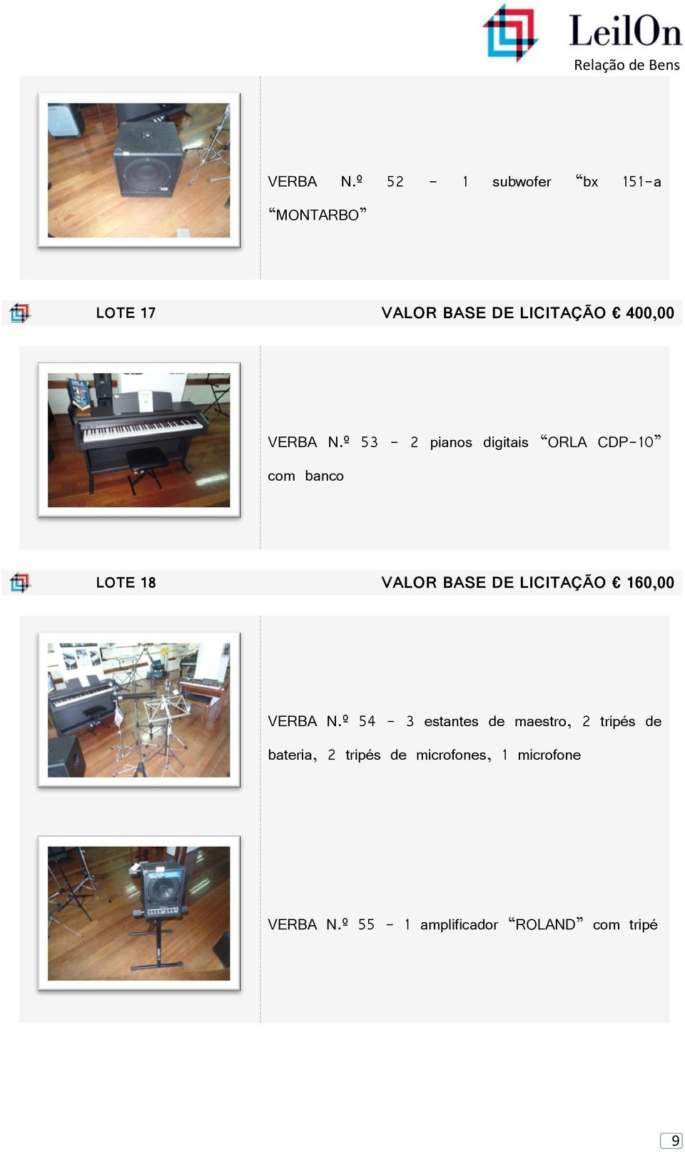 º 53-2 pianos digitais ORLA CDP-10 com banco LOTE 18 VALOR BASE DE LICITAÇÃO