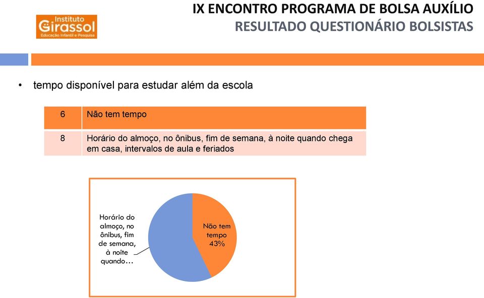 chega em casa, intervalos de aula e feriados Horário do