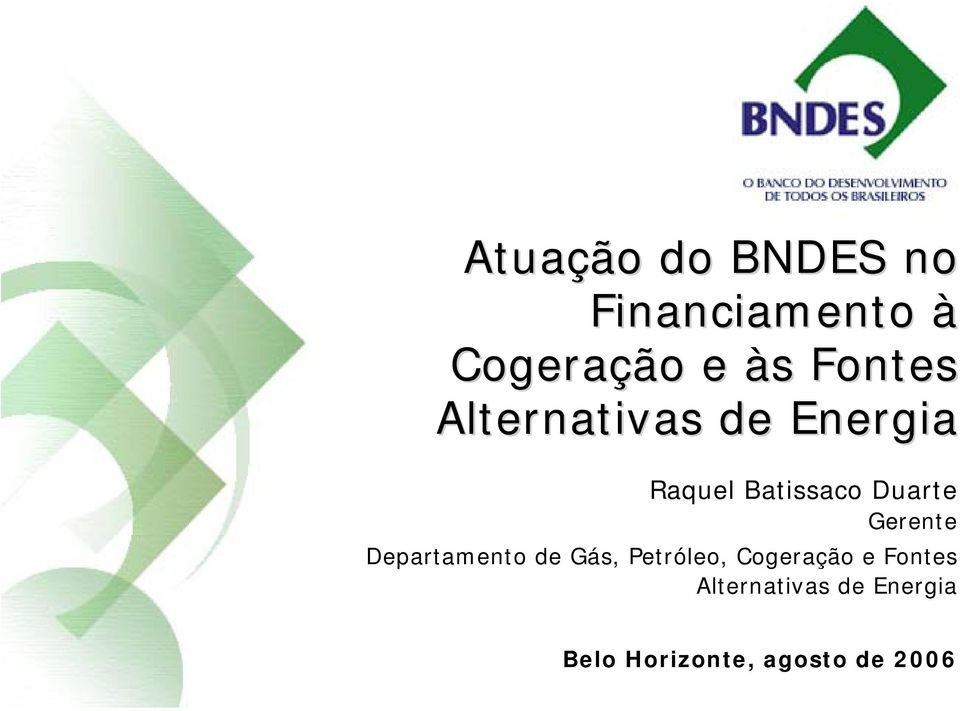 Gerente Departamento de Gás, Petróleo, Cogeração e