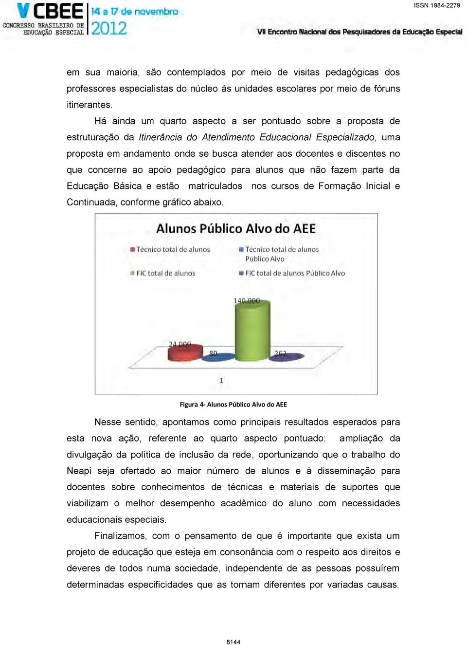 discentes no que concerne ao apoio pedagógico para alunos que não fazem parte da Educação Básica e estão matriculados nos cursos de Formação Inicial e Continuada, conforme gráfico abaixo.