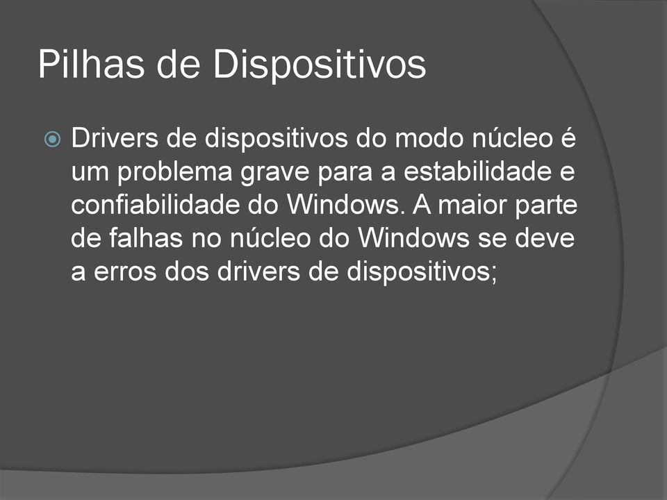 confiabilidade do Windows.