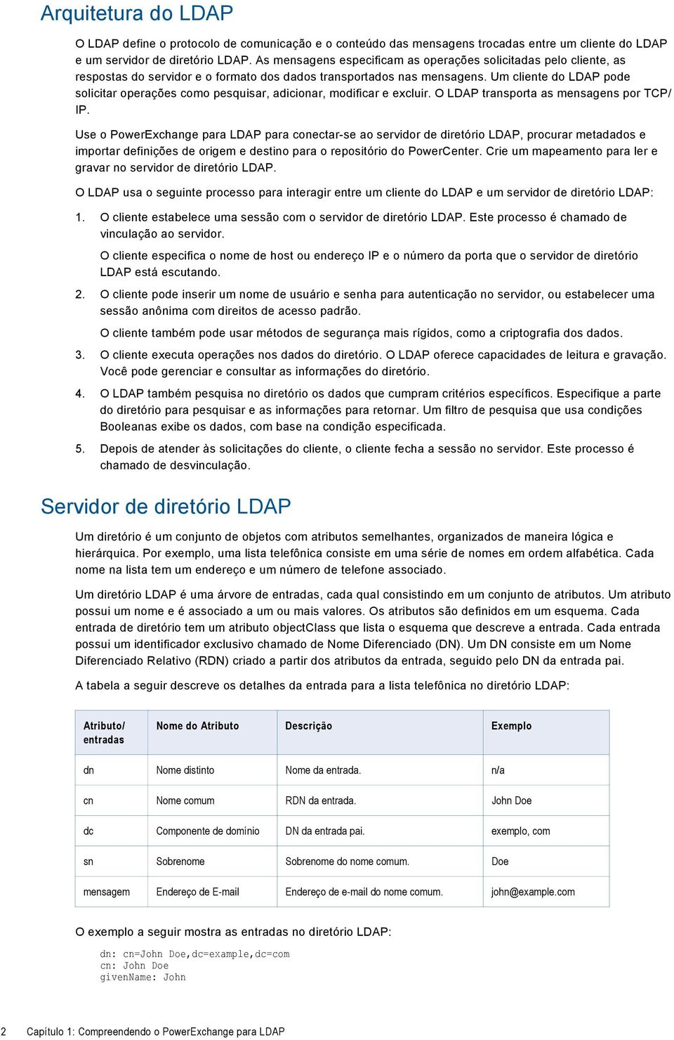 Um cliente do LDAP pode solicitar operações como pesquisar, adicionar, modificar e excluir. O LDAP transporta as mensagens por TCP/ IP.