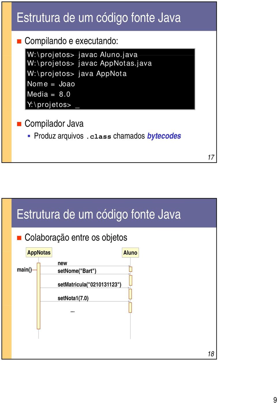 0 Y:\projetos> _ Compilador Java Produz arquivos.