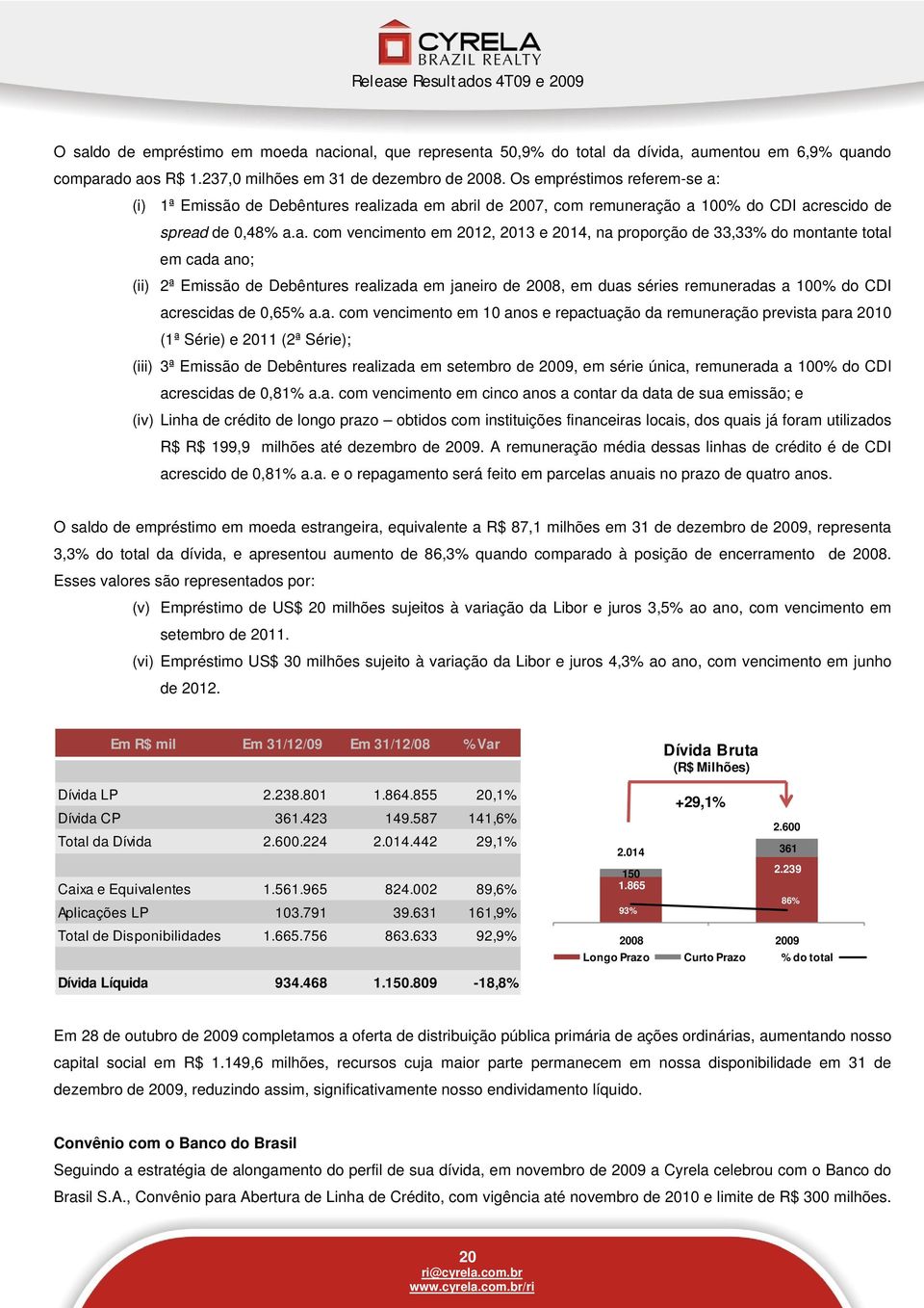 (i) 1ª Emissão de Debêntures real