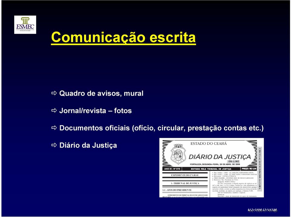 Documentos oficiais (ofício,