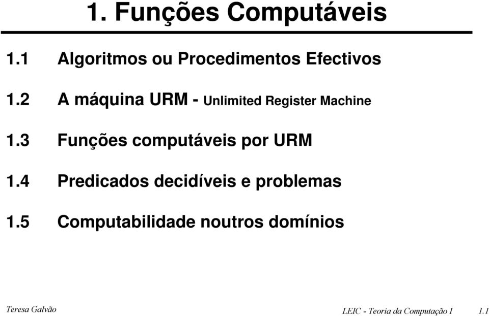 3 Funções computáveis por URM 1.