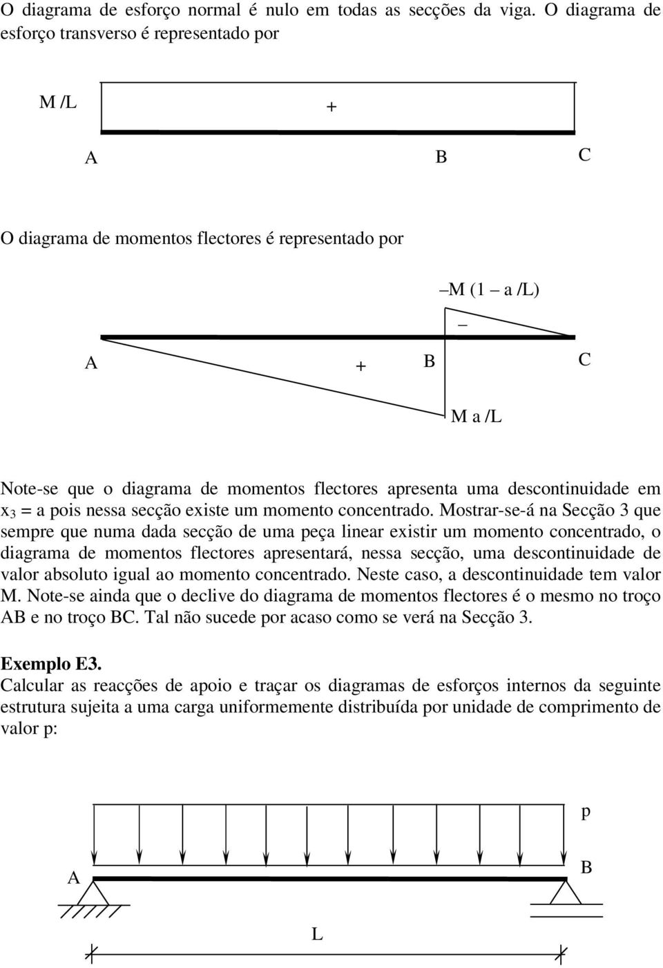 em = a pois nessa secção existe um momento concentrado.