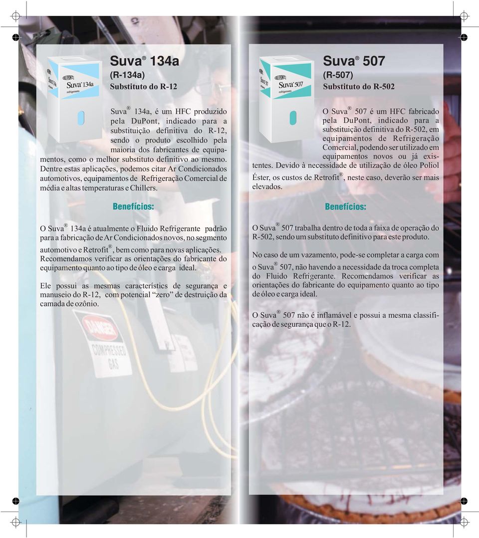 Dentre estas aplicações, podemos citar Ar Condicionados automotivos, equipamentos de Refrigeração Comercial de média e altas temperaturas e Chillers.