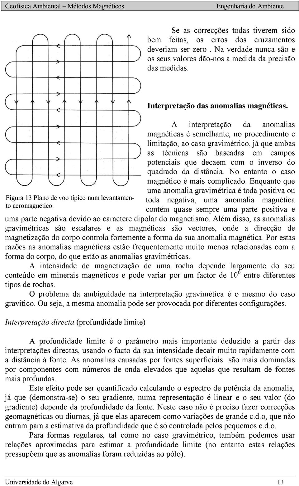 A intepetação da anomalias magnéticas é semelhante, no pocedimento e limitação, ao caso gavimético, já que ambas as técnicas são baseadas em campos potenciais que decaem com o inveso do quadado da