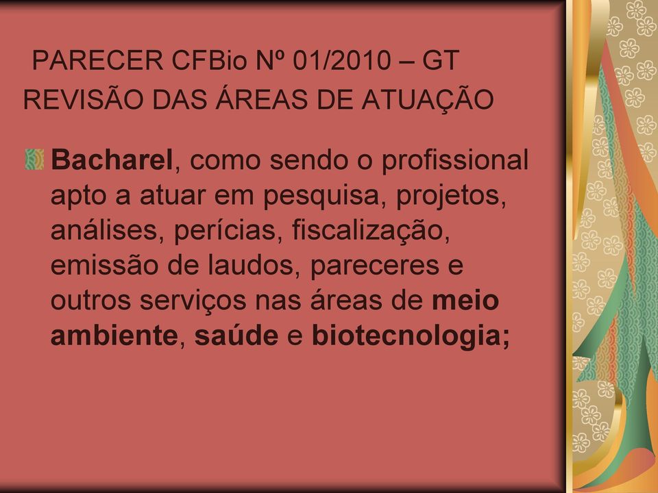 projetos, análises, perícias, fiscalização, emissão de laudos,