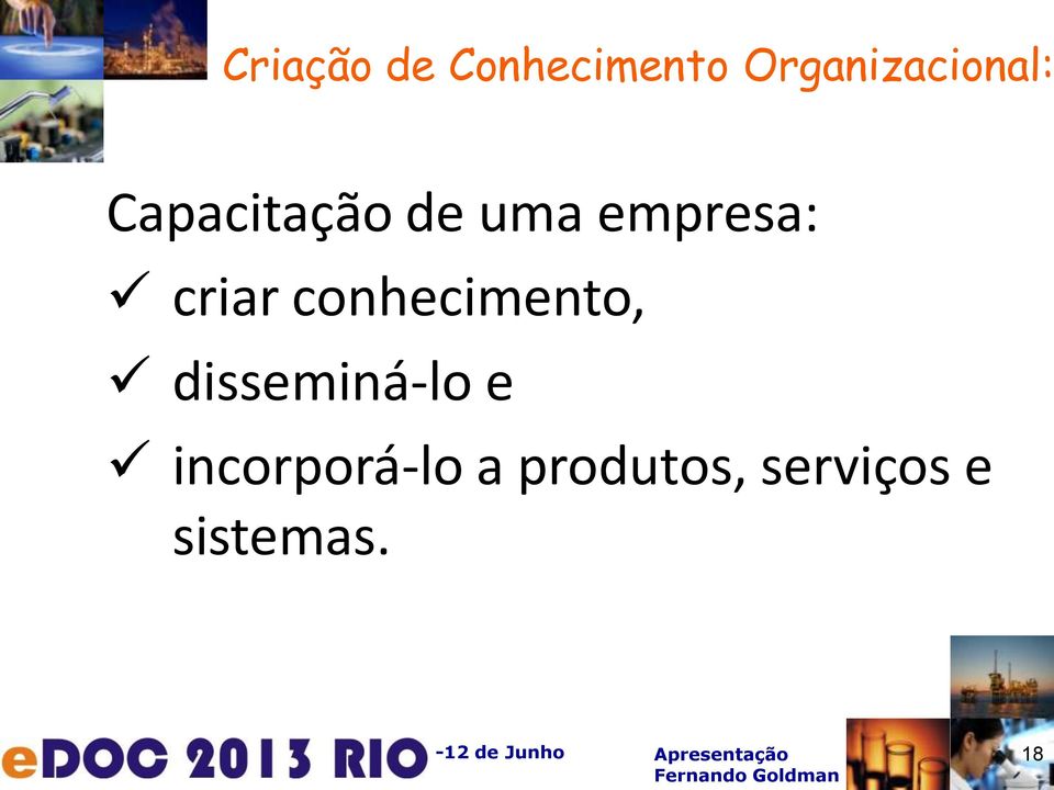 empresa: criar conhecimento,