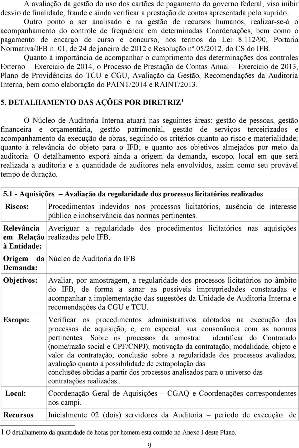 concurso, nos termos da Lei 8.112/90, Portaria Normativa/IFB n. 01, de 24 de janeiro de 2012 e Resolução nº 05/2012, do CS do IFB.