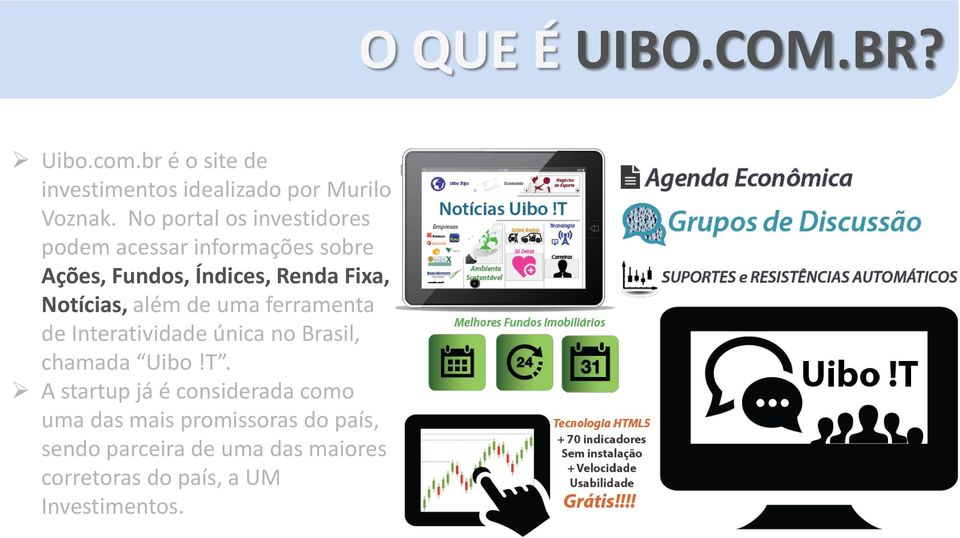 Notícias, além de uma ferramenta de Interatividade única no Brasil, chamada Uibo!T.