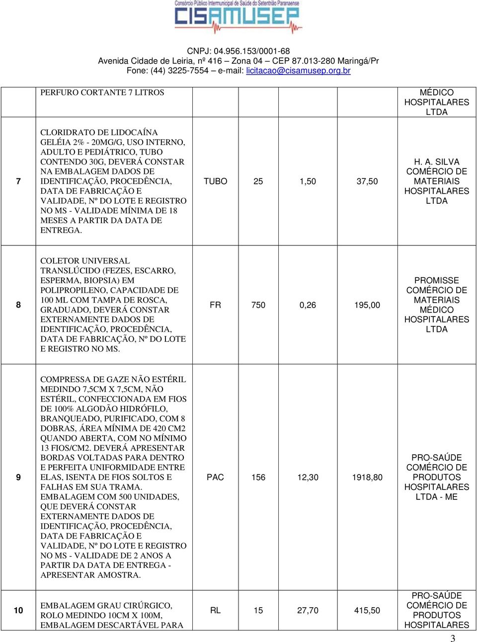 REGISTRO NO MS.